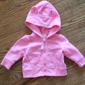 Zip hoodie with bunny ears.